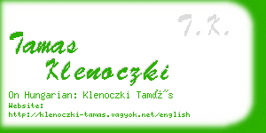 tamas klenoczki business card